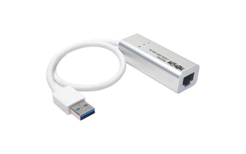 Tripp Lite USB 3.0 SuperSpeed to Gigabit Ethernet NIC Network Adapter RJ45 10/100/1000 Aluminum White - USB 3.0 - 1 Port(s) - 1 - Twisted Pair