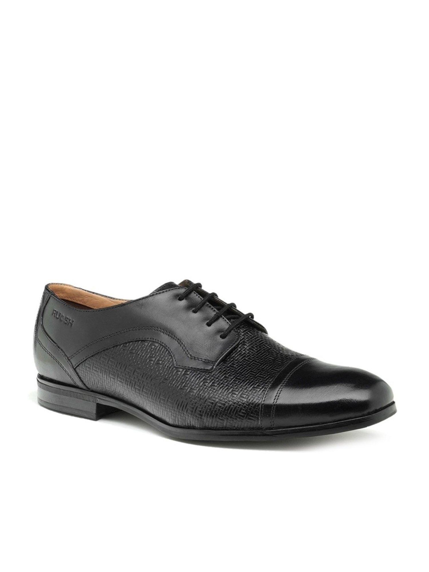 Ruosh Men's Black Derby Shoes