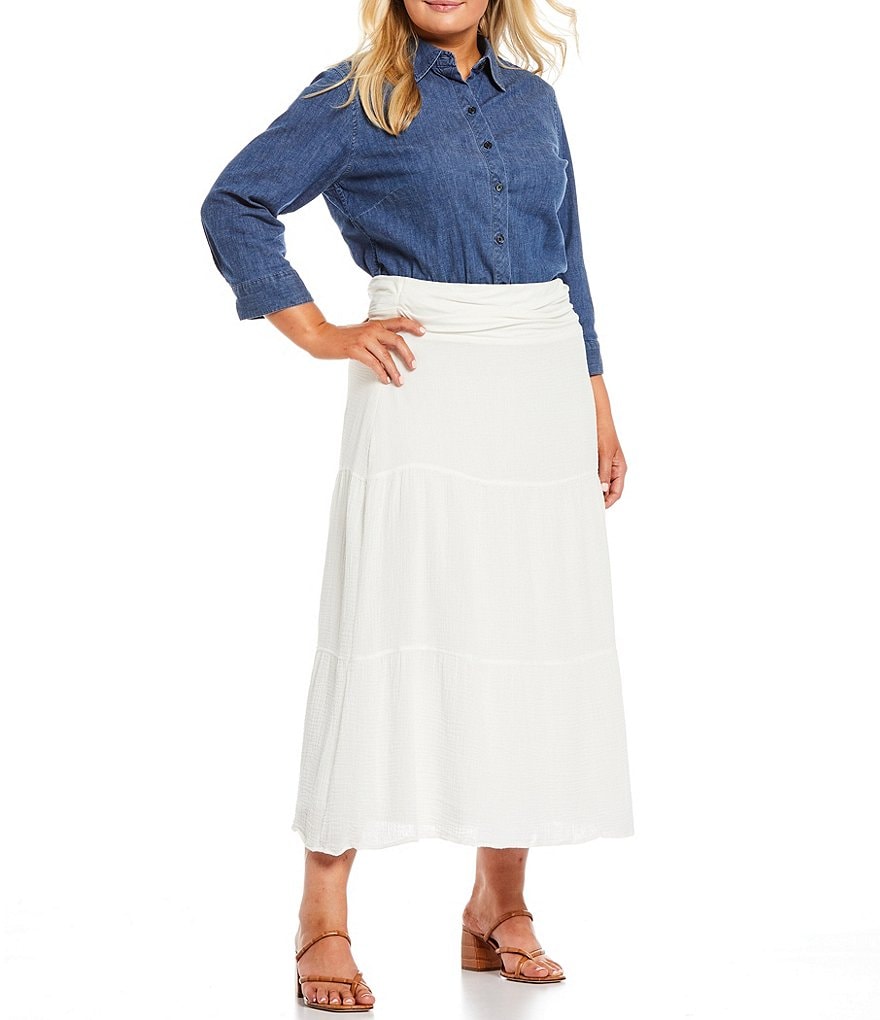 Intro Plus Size Activeease Drawstring Faux Wrap Skort