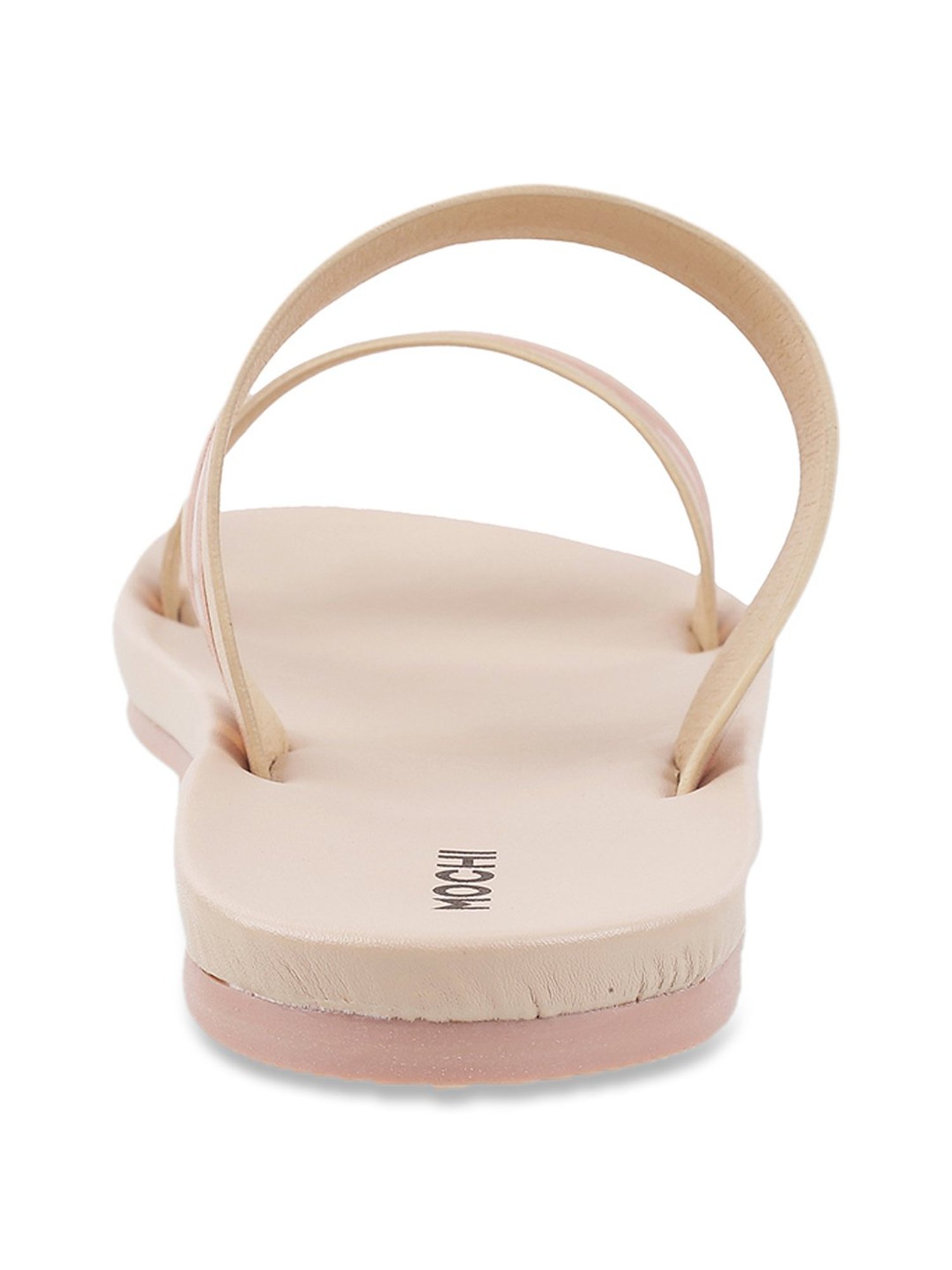 Mochi Women's Beige & Pink Casual Sandals