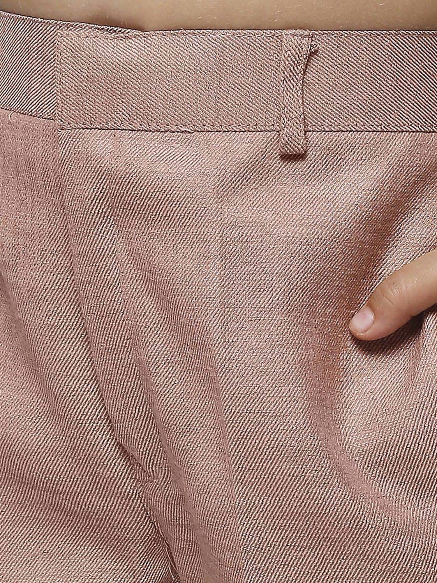 Kids Island Boys Brown Jacquard Full Sleeves Kurta Set