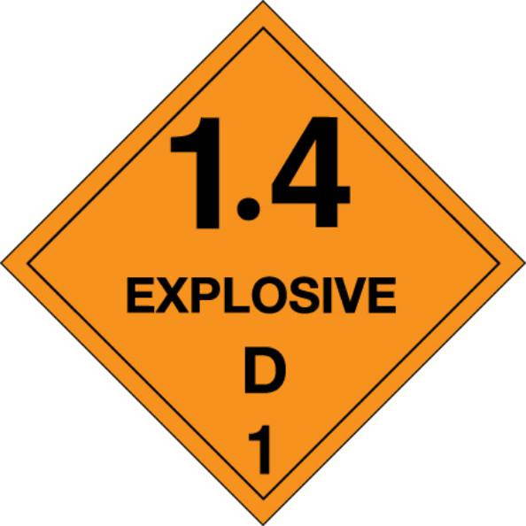 Tape Logic Labels "Explosive - 1.4D - 1 4" x 4" Orange/Black 500/Roll