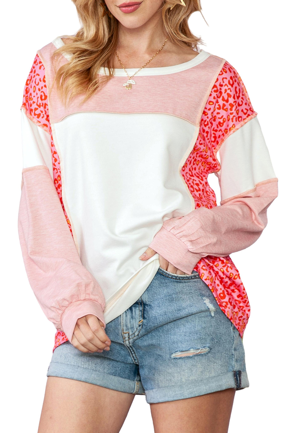 Bohemian Patterned Pullover Long Sleeve Blouse