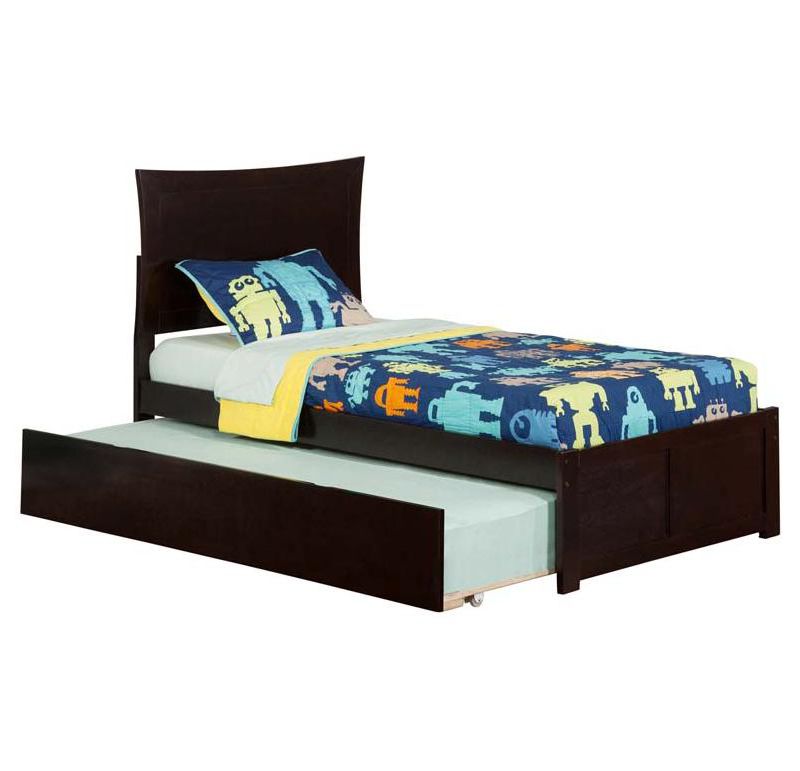Metro Twin Flat Panel Foot Board w/ Urban Trundle Espresso - Atlantic Furniture