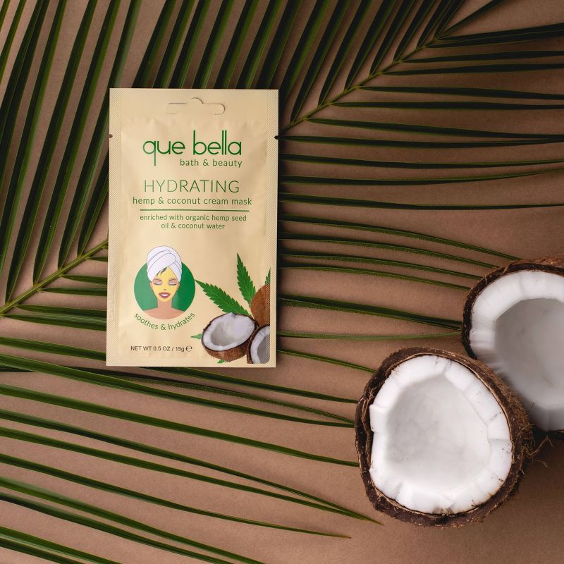Que Bella Hydrating Coconut & Hemp Cream Mask - 0.5oz