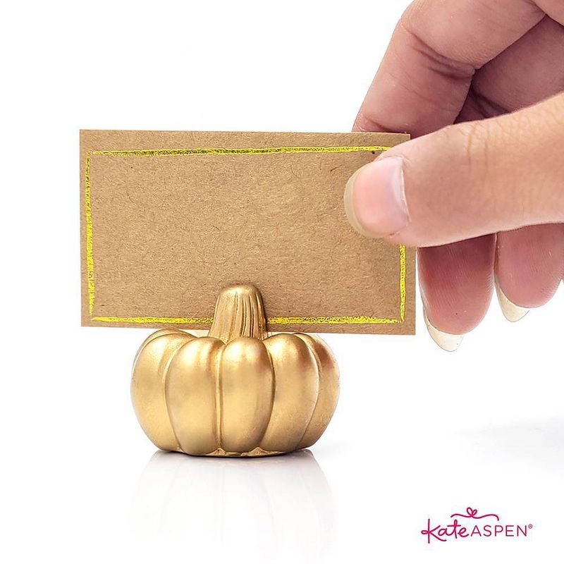 12ct Mini Pumpkin Place Card Holder Gold