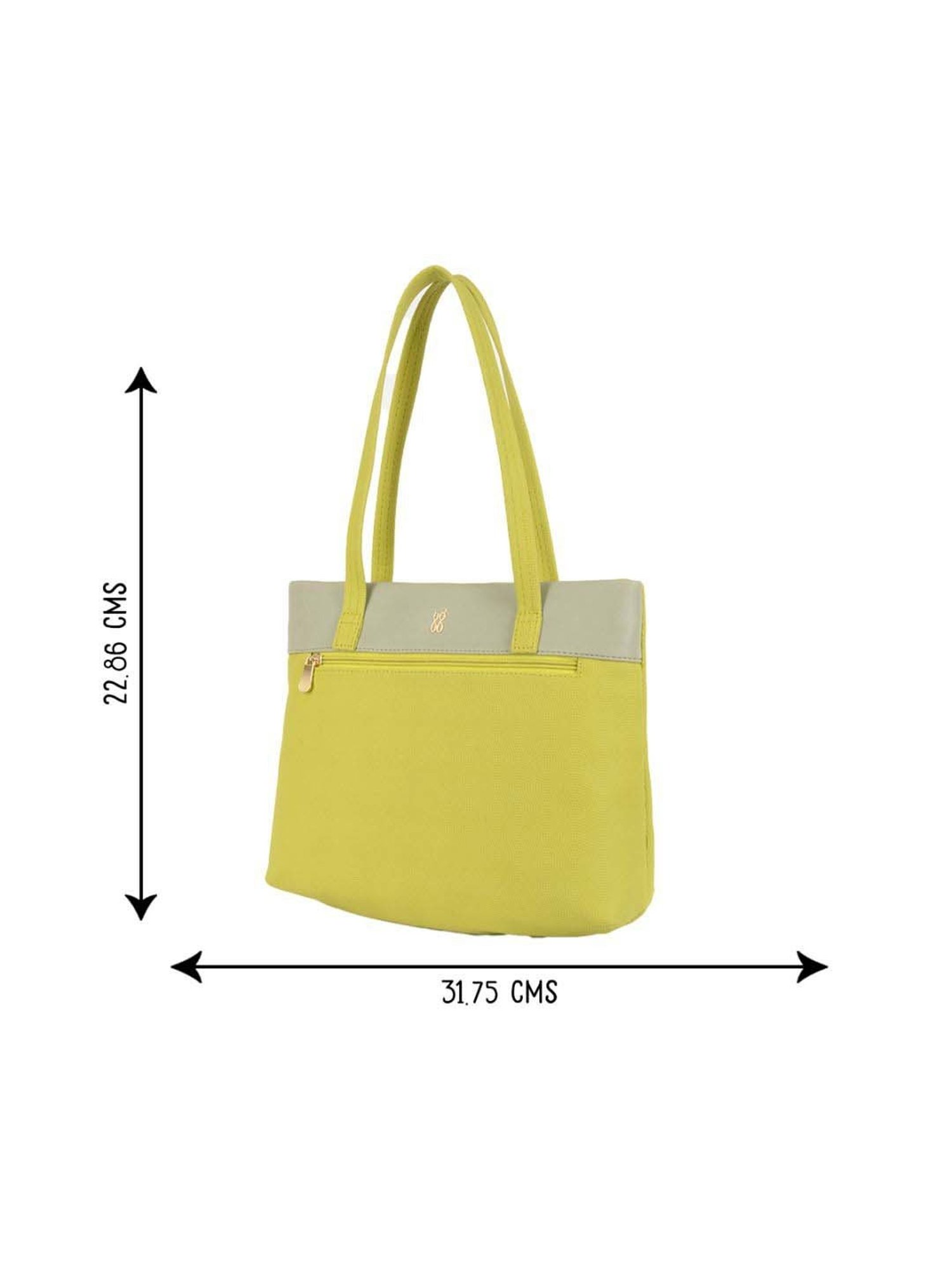 Baggit Lime Green PVC Solid Tote Handbag