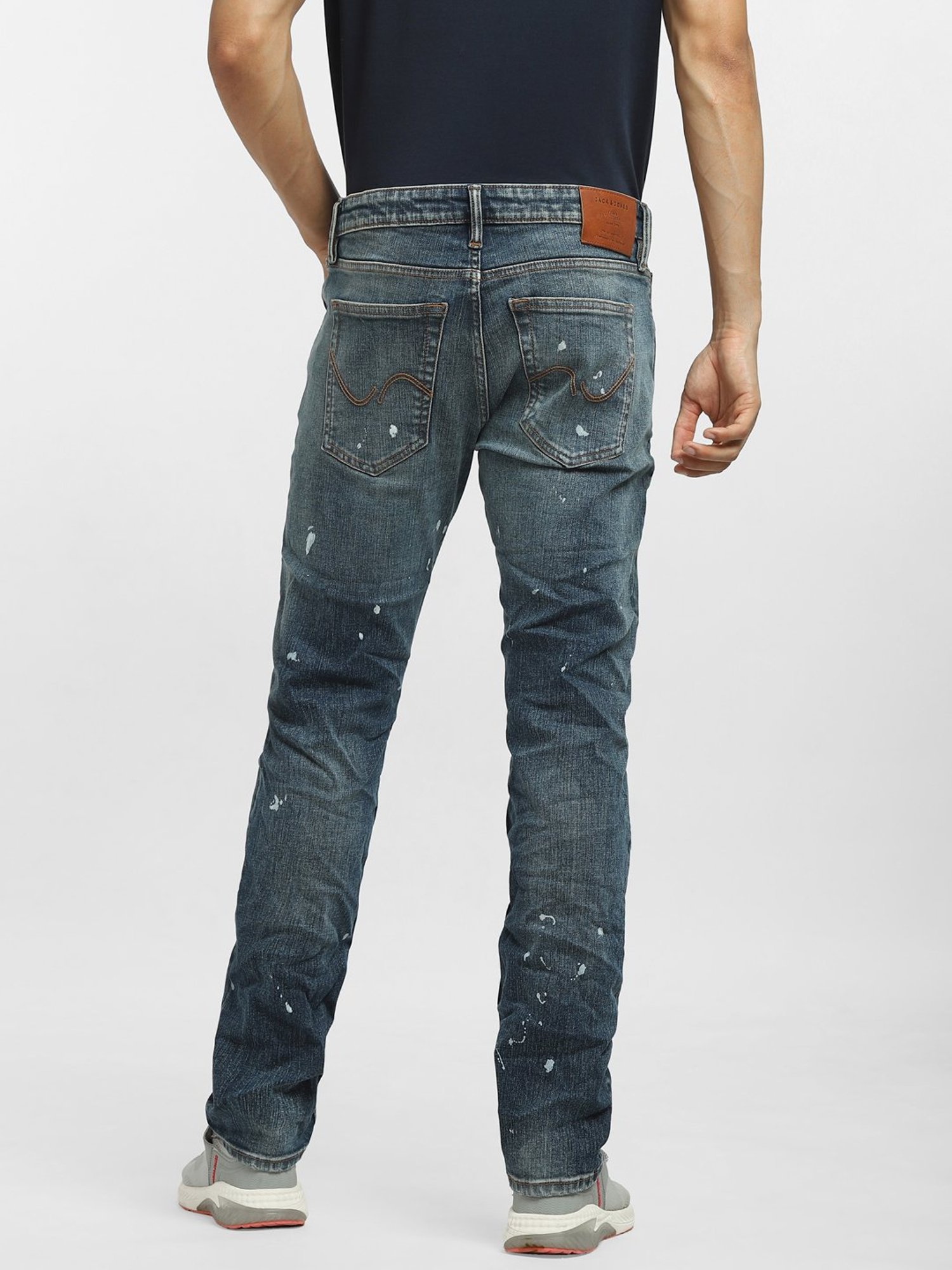 Jack & Jones Dark Blue Denim Cotton Regular Fit Jeans