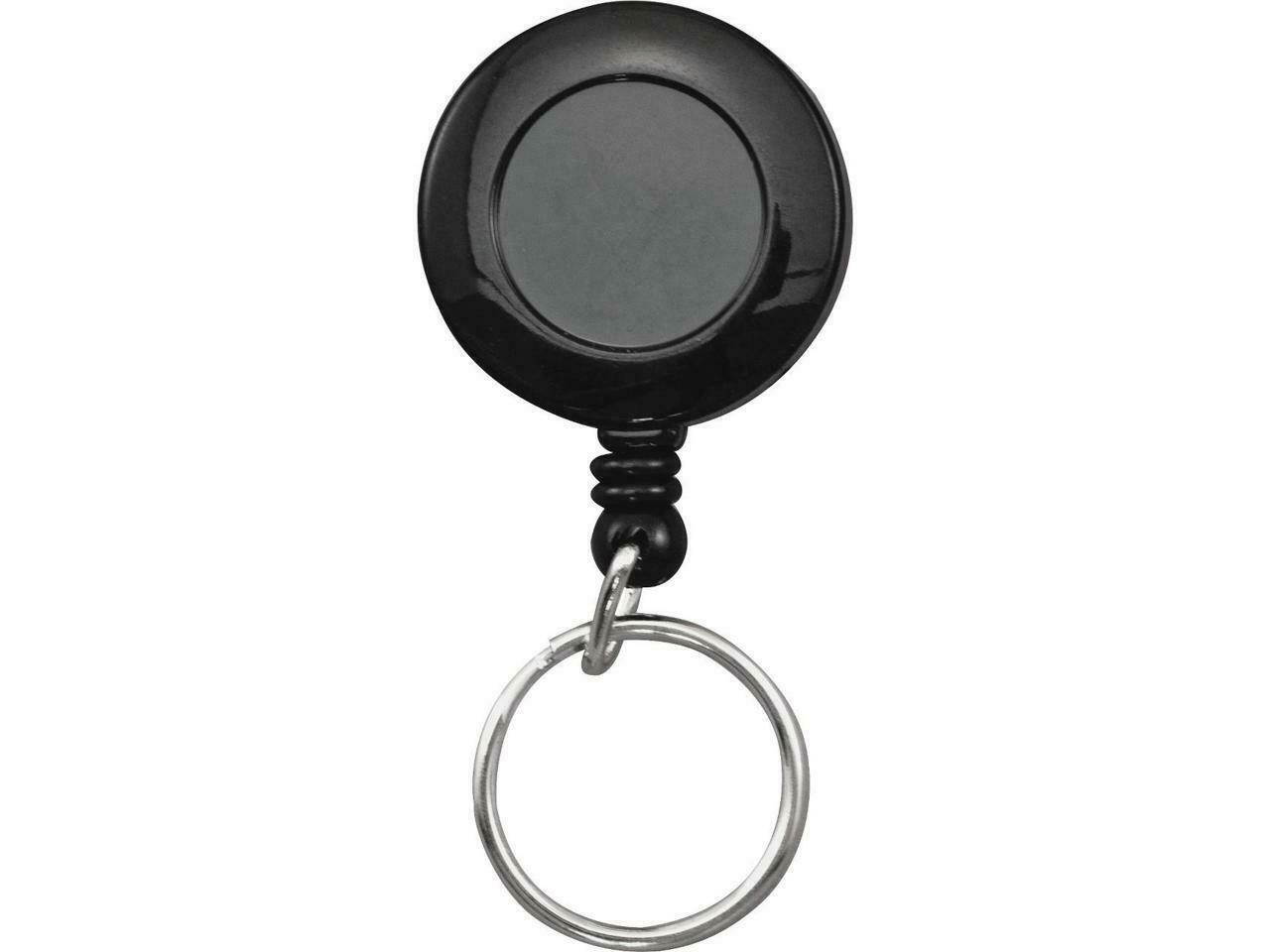Advantus Clip-on Ring Retractable ID Reel - 12 / Box - Black