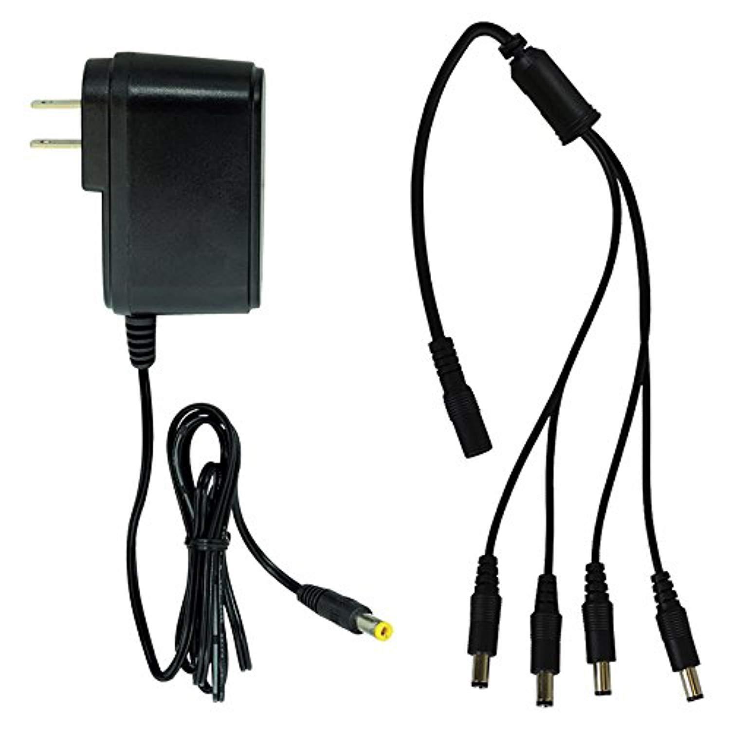 night owl security spfcamp2a camera adapter with 4way power splitter, black