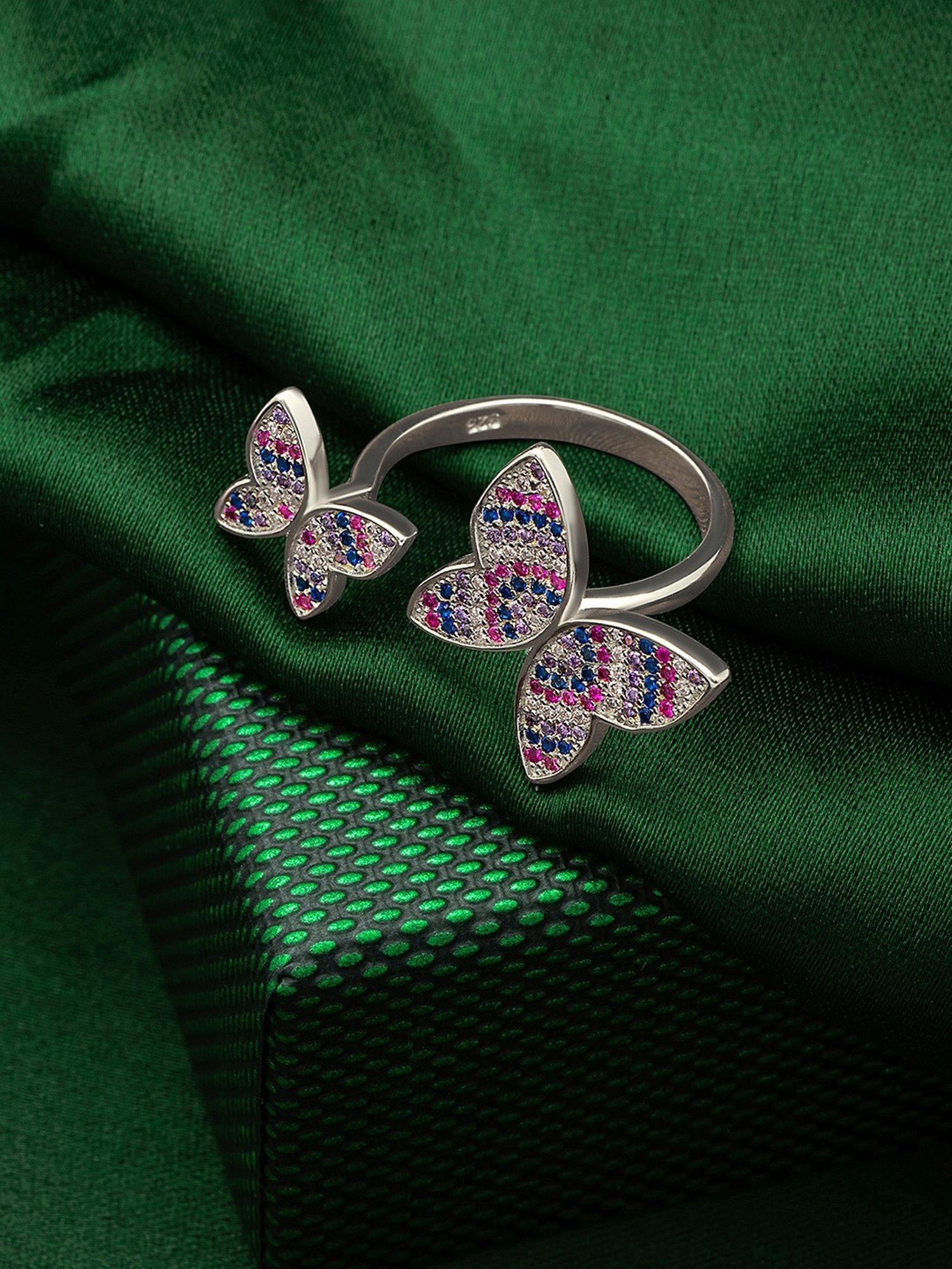 Silberry 92.5 Sterling Silver Barbie Wings Ring