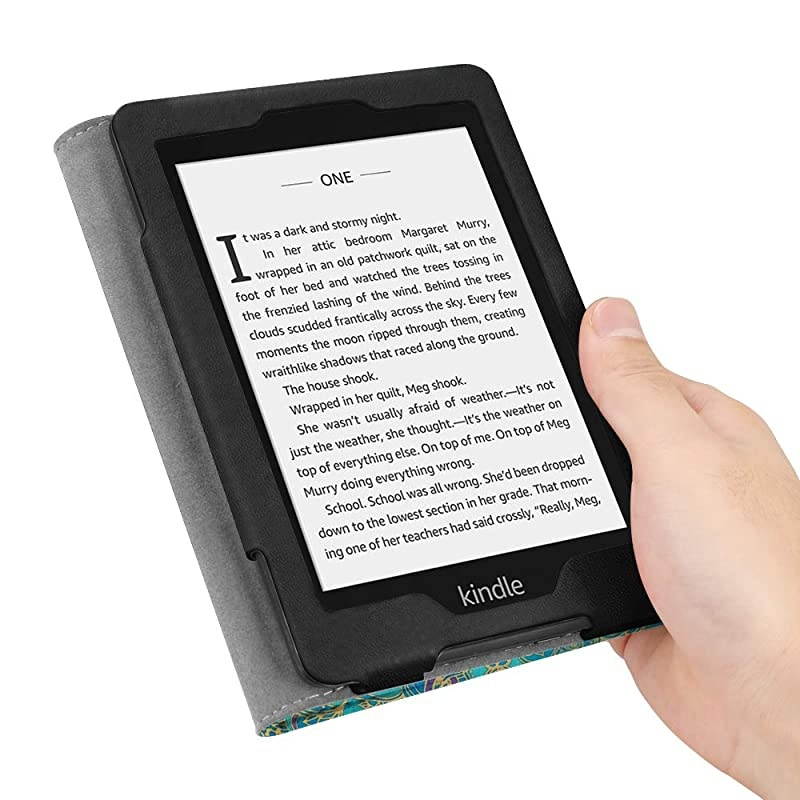 Folio Case for Kindle Paperwhite Fits AllNew 10th Generation 2018 All Paperwhite Generations Book Style Vegan Leather Shockproof Cover with Auto SleepWake Shades of Blue