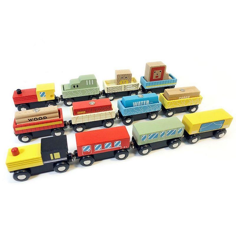 Leo & Friends 12-Piece Wooden Train Set