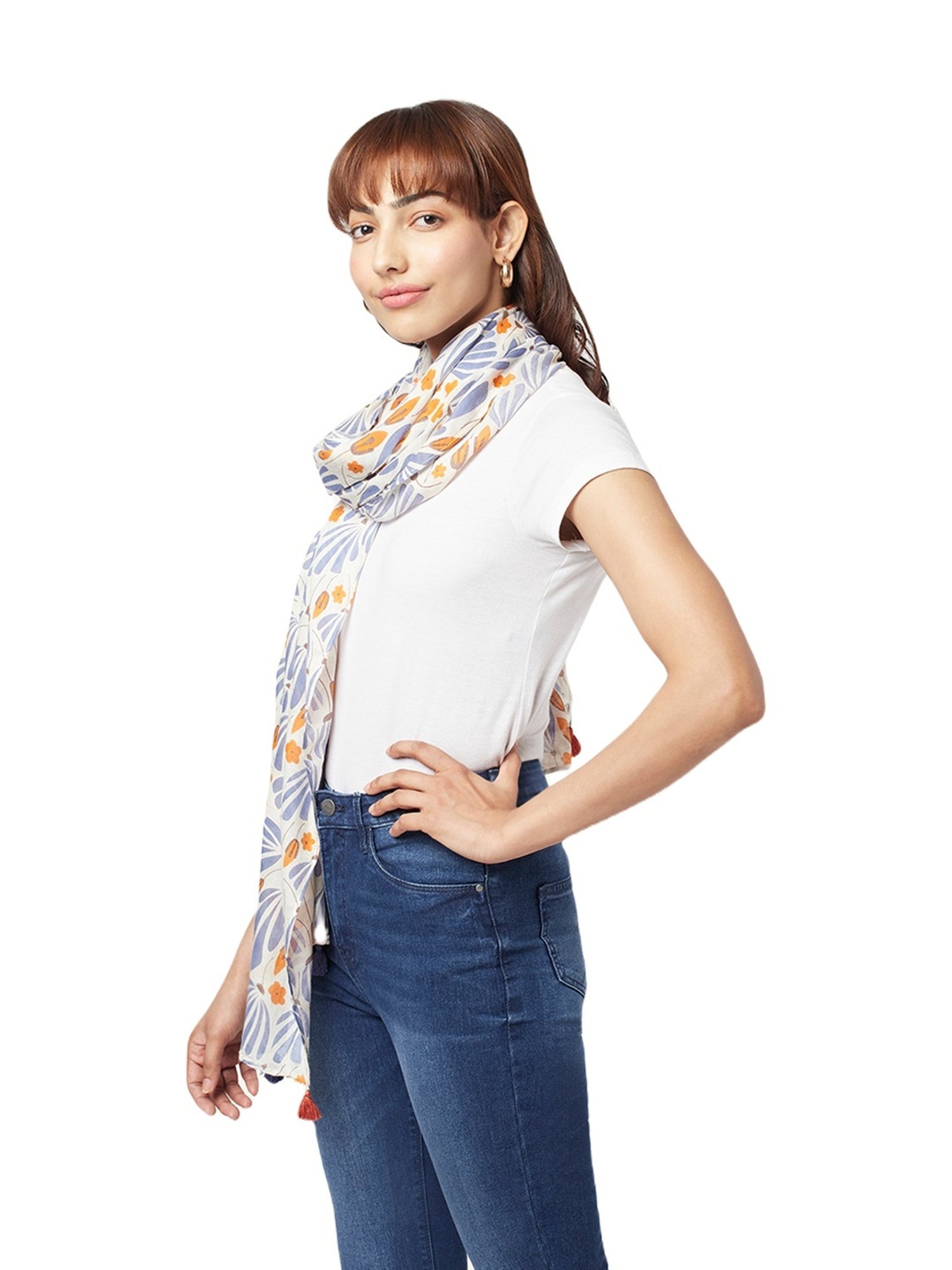 Honey by Pantaloons White Printed Scarf
