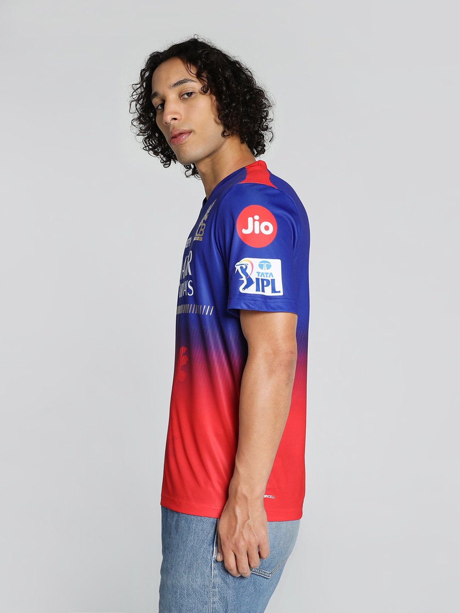 Puma Teamsport x RCB 2024 Blue & Red Regular Fit Printed Replica Jersey