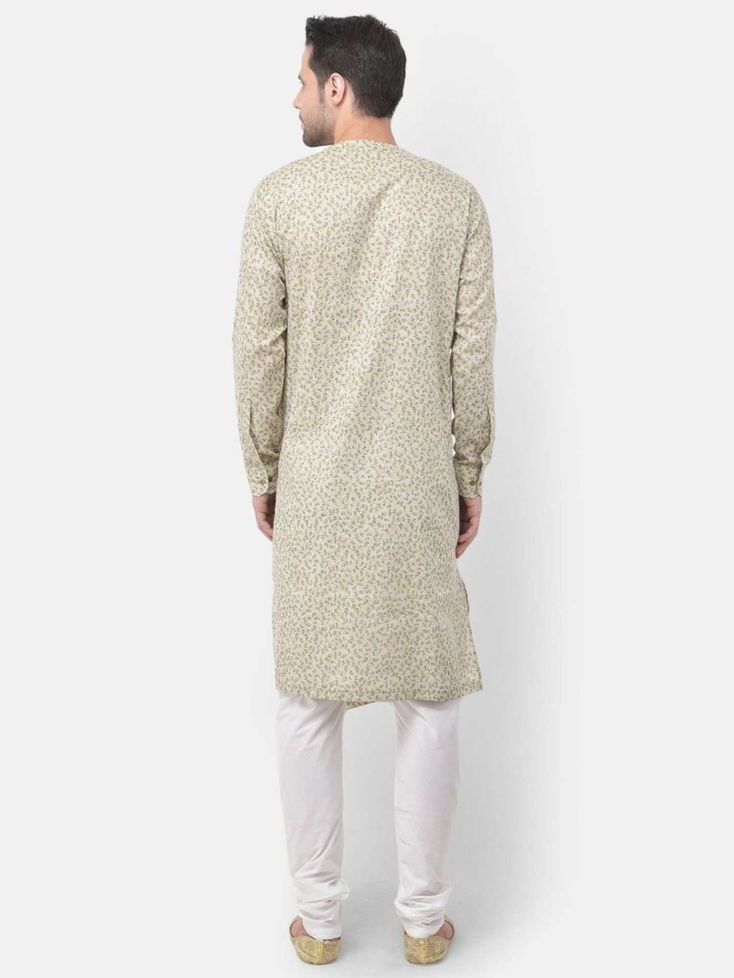 TABARD Beige Cotton Regular Fit Printed Kurta Bottom Set