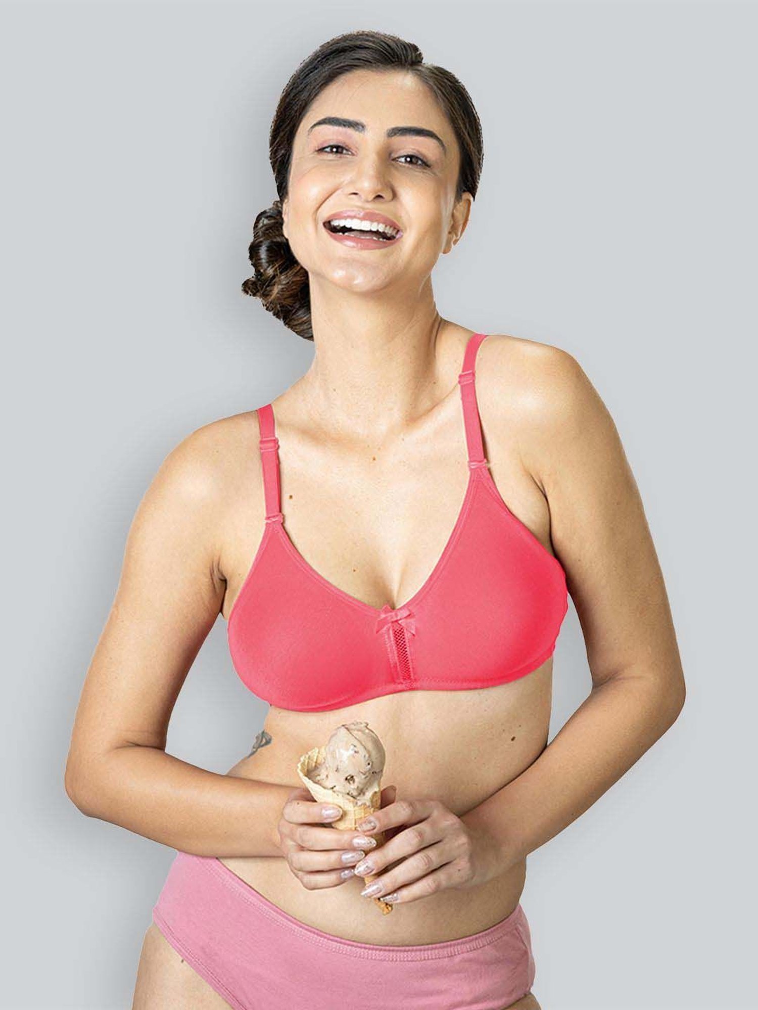 Lyra Peach Cotton T-Shirt Bra