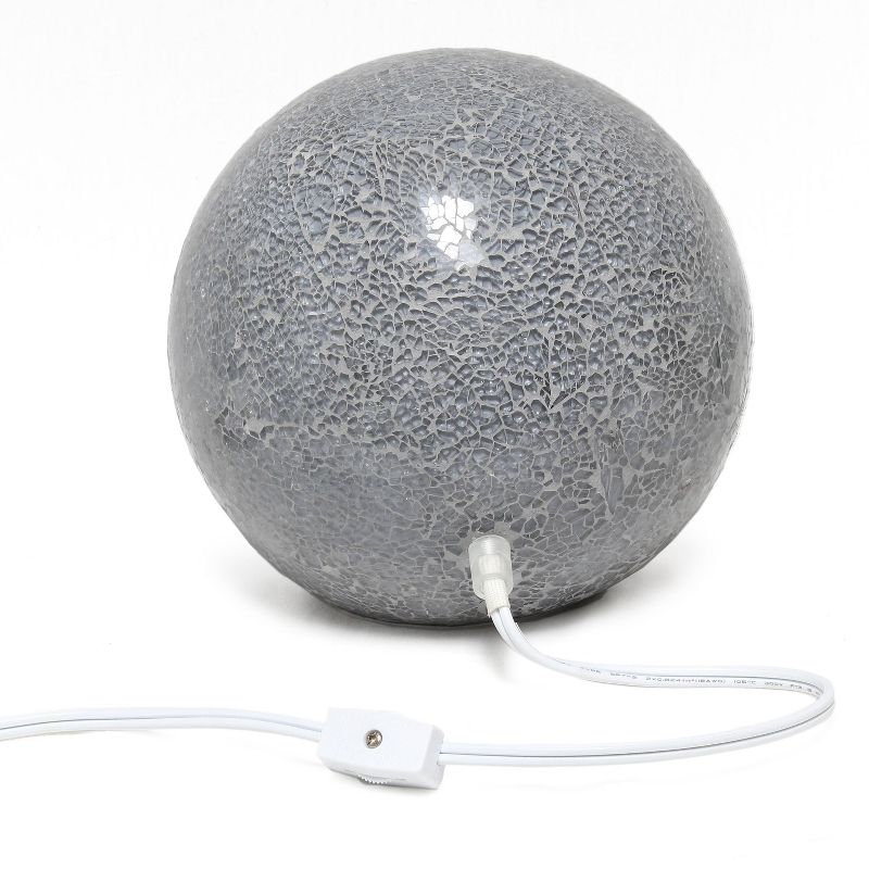 1 Light Mosaic Stone Ball Table Lamp Gray - Simple Designs