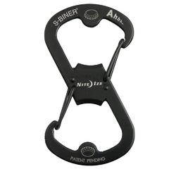 NITE IZE SBO-03-01 S-Biner Key Clip, 1 11/16 in Ring Size, Black