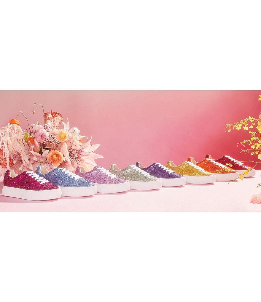 Blue by Betsey Johnson Sidny Rhinestone Embellished Platform Lace-Up Sneakers