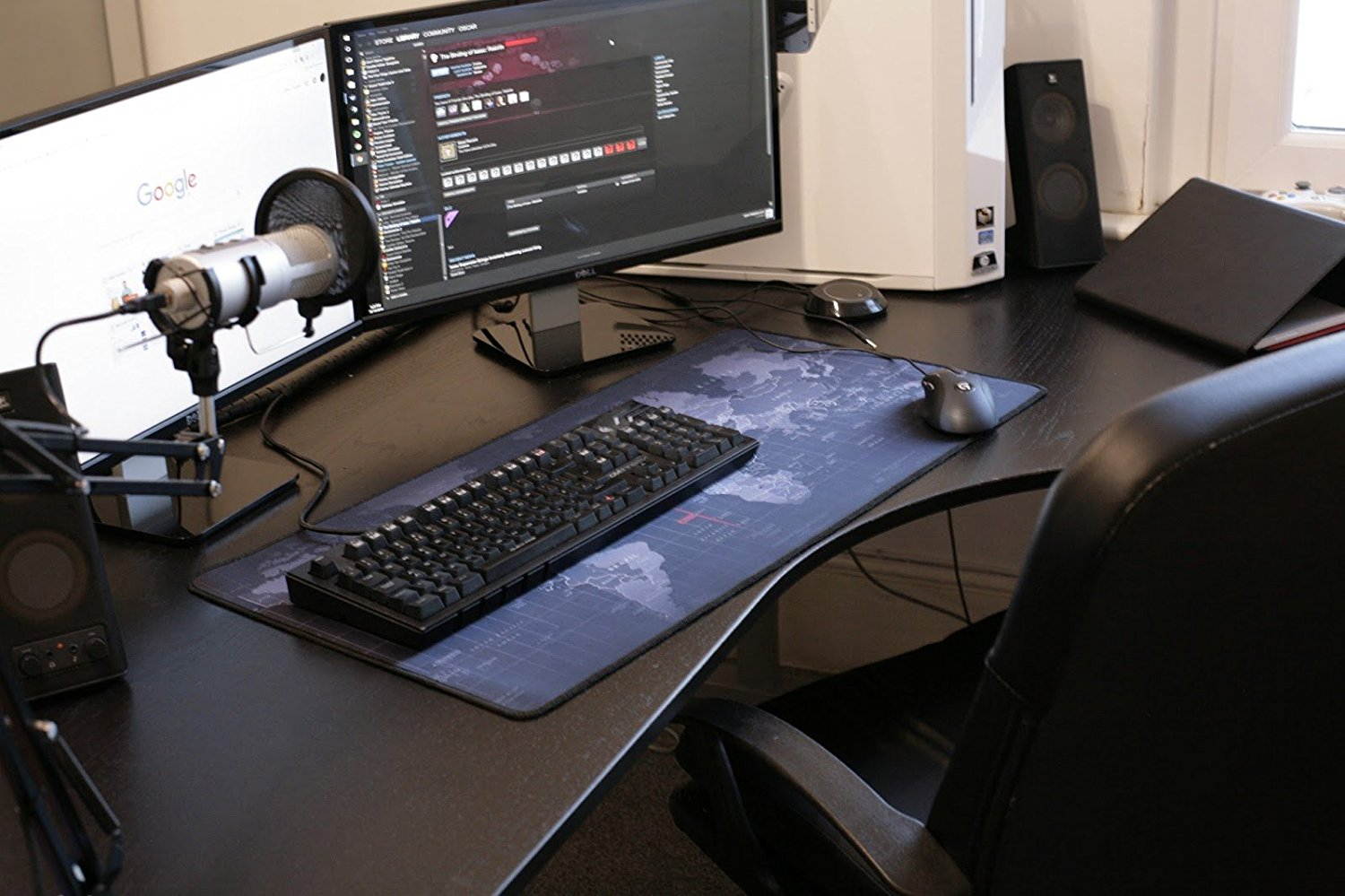 Jansicotek World Map Gaming Mouse Pad Large Size (900x400x2mm/35.5&rdquo;x15.8&rdquo;x0.08") Extended Mouse Mat Water-Resistant Mouse Pads with Non-Slip Rubber Base for Keyboard and Mouse