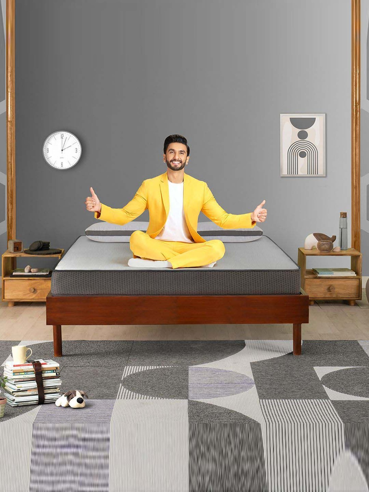 Sleepyhead Flip Grey & White Foam Dual Sided Mattress With Firm & Soft Sides