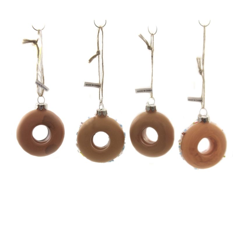Holiday Ornaments 2.25" Frosted Donuts Set/4 Bakery Fresh  -  Tree Ornaments