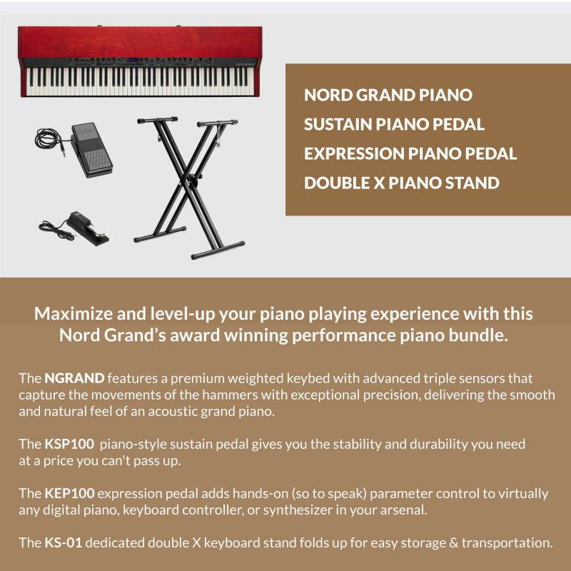 Nord Grand 88-note Kawai Hammer Action Keyboard Bundle with Adjustable Stand, Ex