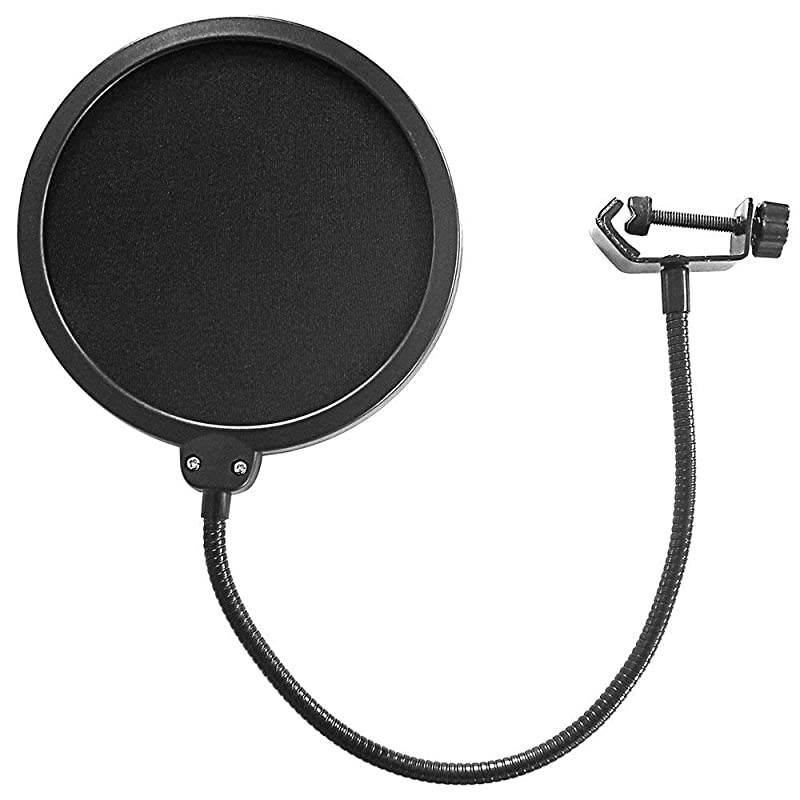 6 Dual Layer Nylon Studio Microphone Pop FilterBlocker with Adjustable Gooseneck and Clamp