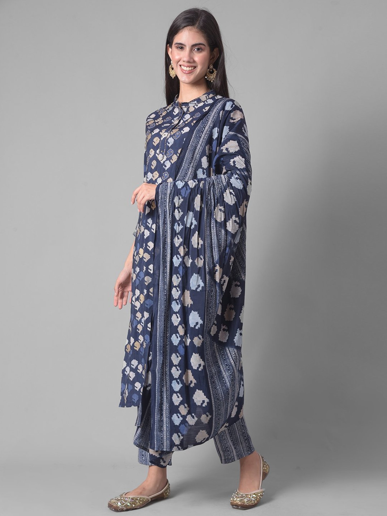 Dollar Missy Blue Embellished Kurta With Pants & Dupatta