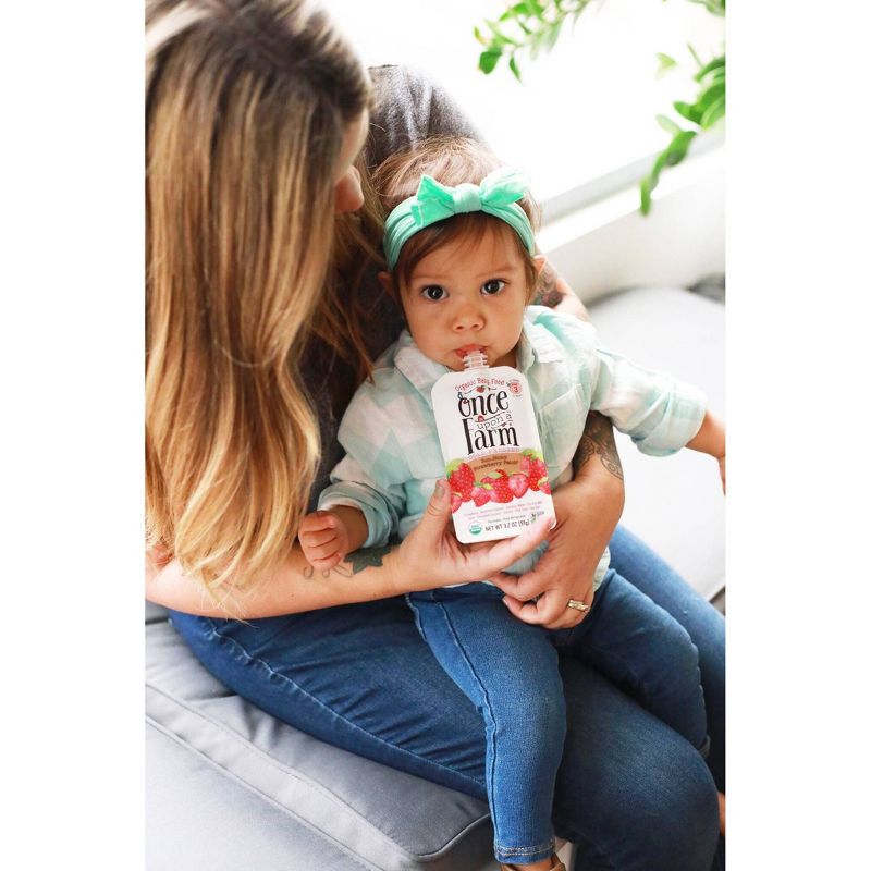 Once Upon a Farm Organic Sun-Shiny Strawberry Patch Stage 3 Baby Food Pouch - 3.2oz