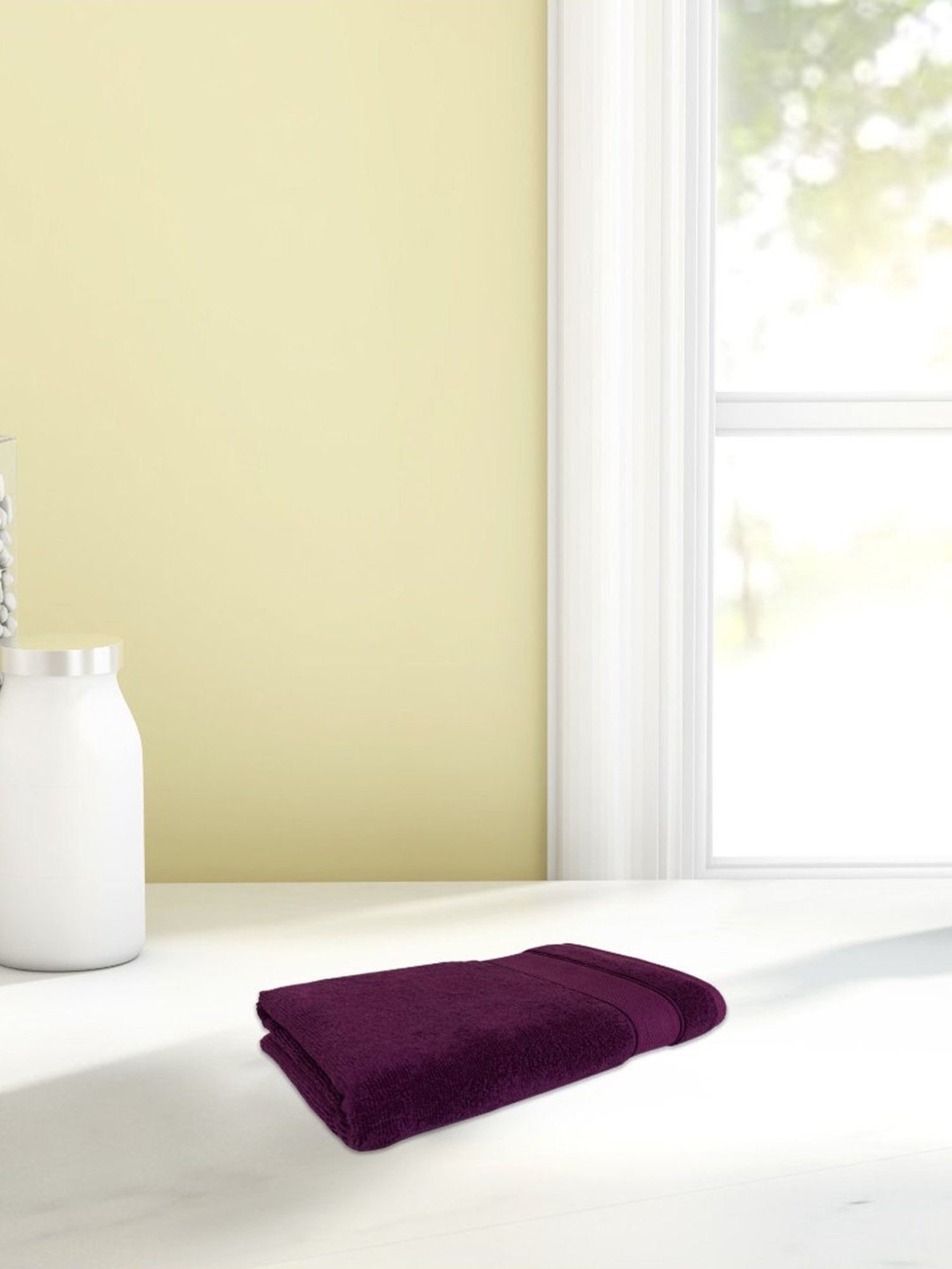 Spaces Econova Violet 550 GSM Cotton Hand Towel - Set of 2