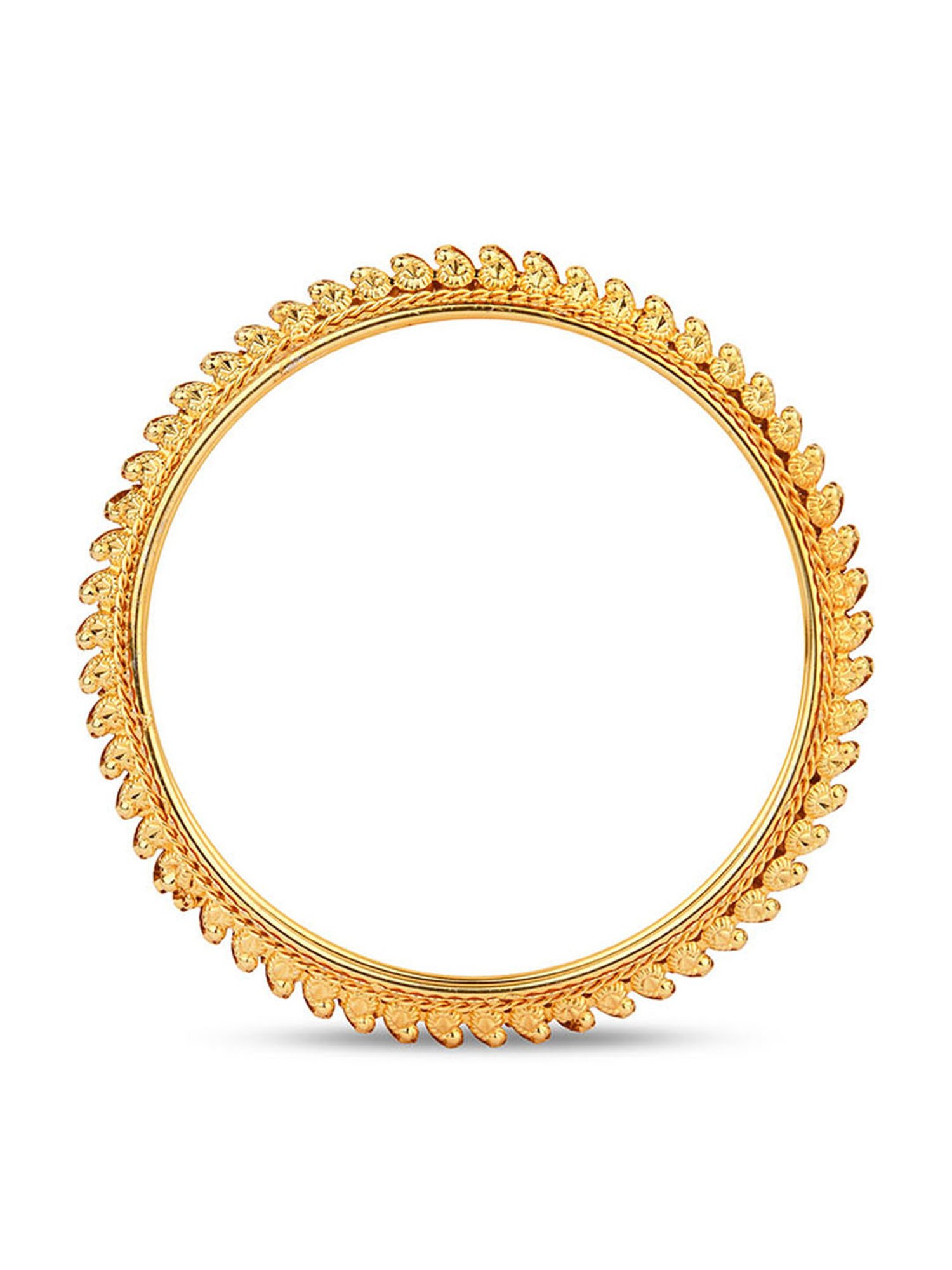 Fida Ethnic Traditional Gold Pkated Embossed Bangle Set for Women - Set of 2