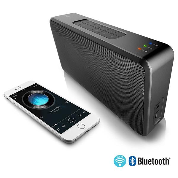 Aud Air by iLuv- WiFi and Bluetooth Portable Multi-room Speaker(Compatible with Apple and Android Smartphones and other Bluetooth Devices)(Black)