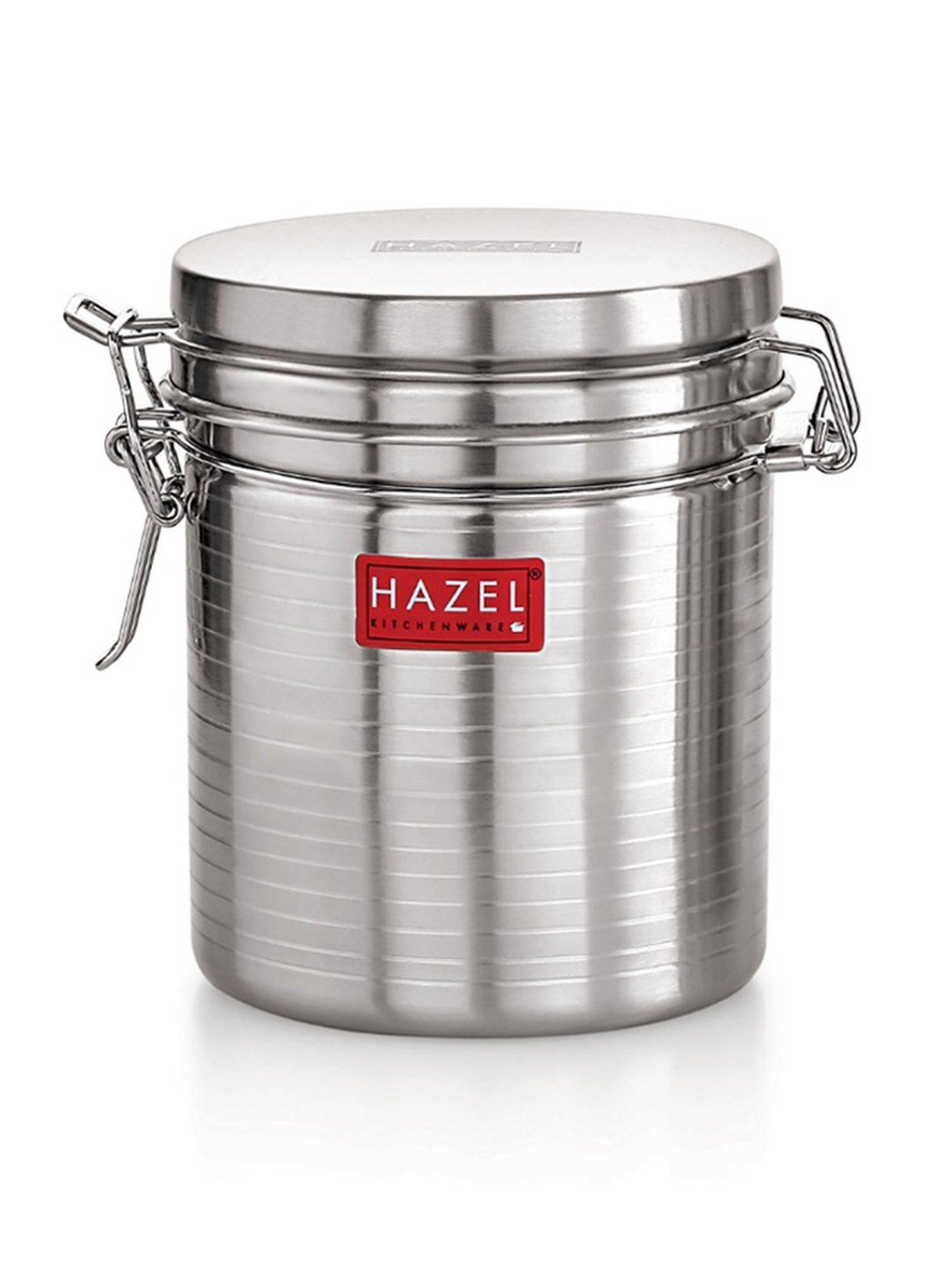 HAZEL Silver Stainless Steel Container with Clip Lock (0.9L)