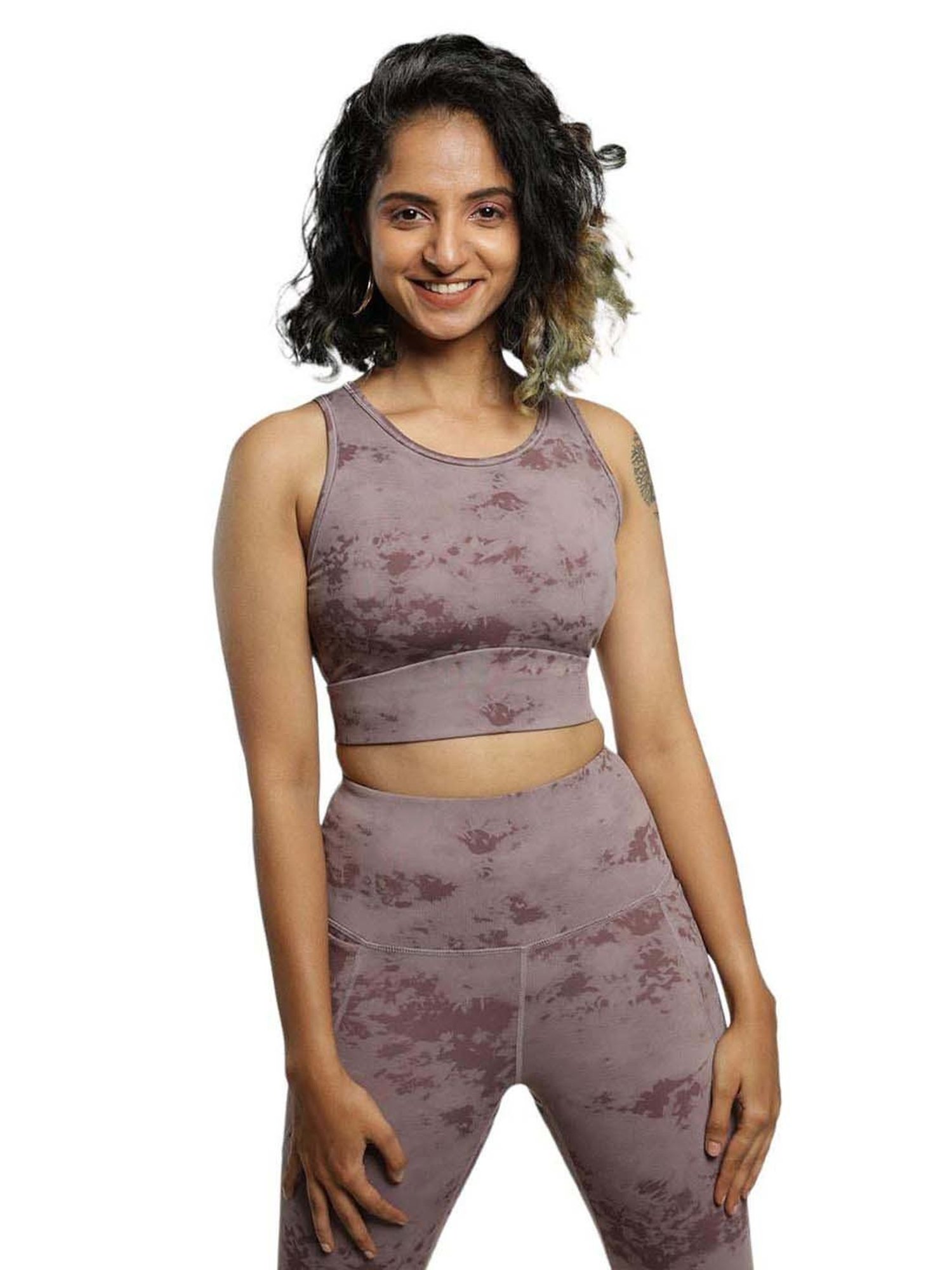 BlissClub Purple Printed Sports Bra