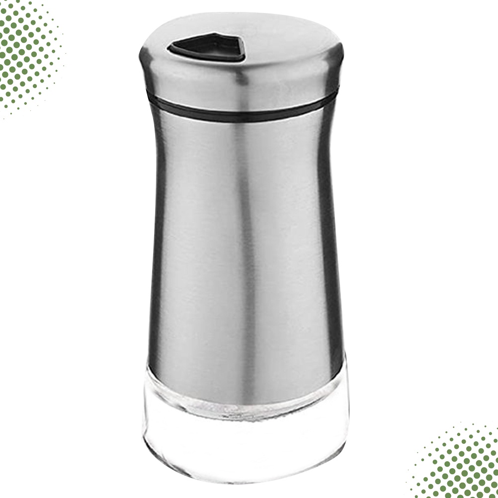 1Pc Stainless Steel Glass Seasoning Bottle Can Jar Pepper Container Kitchen Supply Home Accessory for Home Restaurant Kitchen