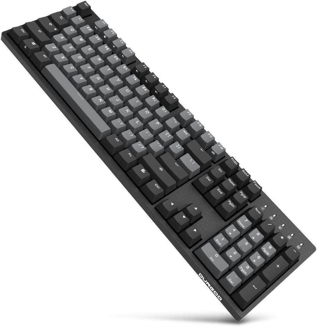 Durgod Taurus K310 Mechanical Gaming Keyboard - 104 Keys - Double Shot PBT - NKRO - USB Type C (Cherry Silent Red, Grey)