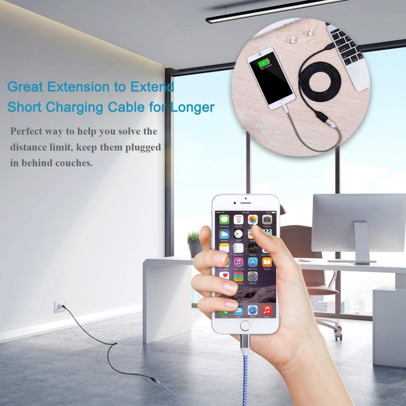 USB 3.0 Extension Cable Besgoods 2-Pack 6ft USB Extension Cable Braided Extender Cord - A Male to A Female Extension Cable Compatible with Keyboard Mouse Hard Drive Printer