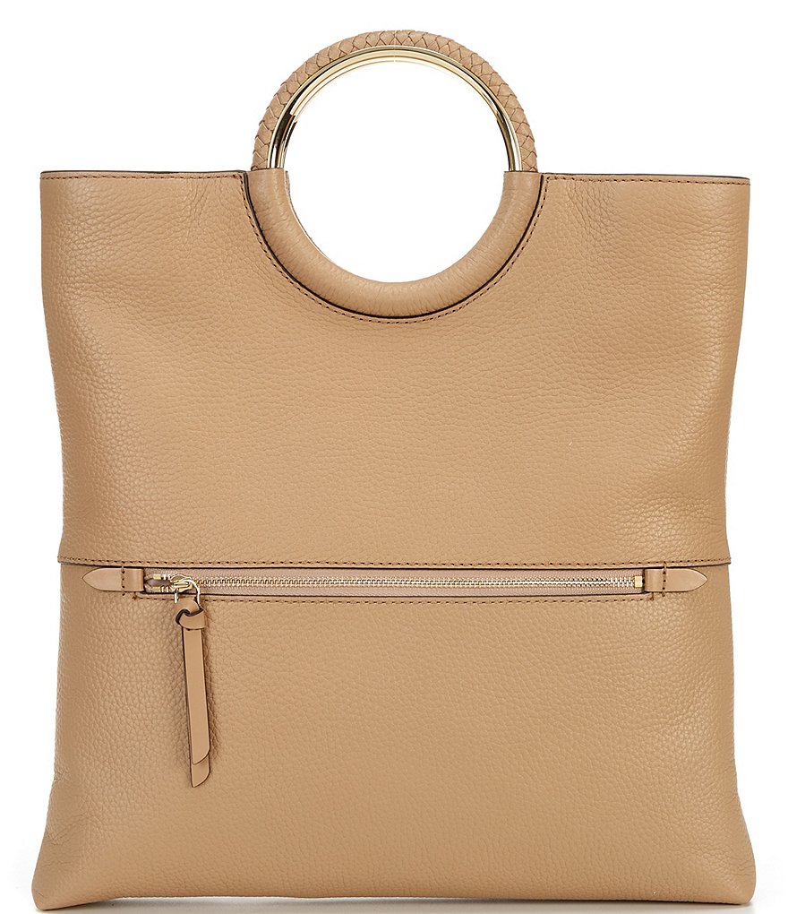 Michael Kors Rosie Large Pebble Leather Foldover Ring Clutch Bag