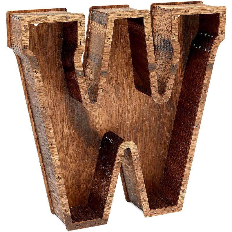 Juvale Monogram Letter "WINE"Cork Holder Wood Home D'ecor (11.75 Inches)