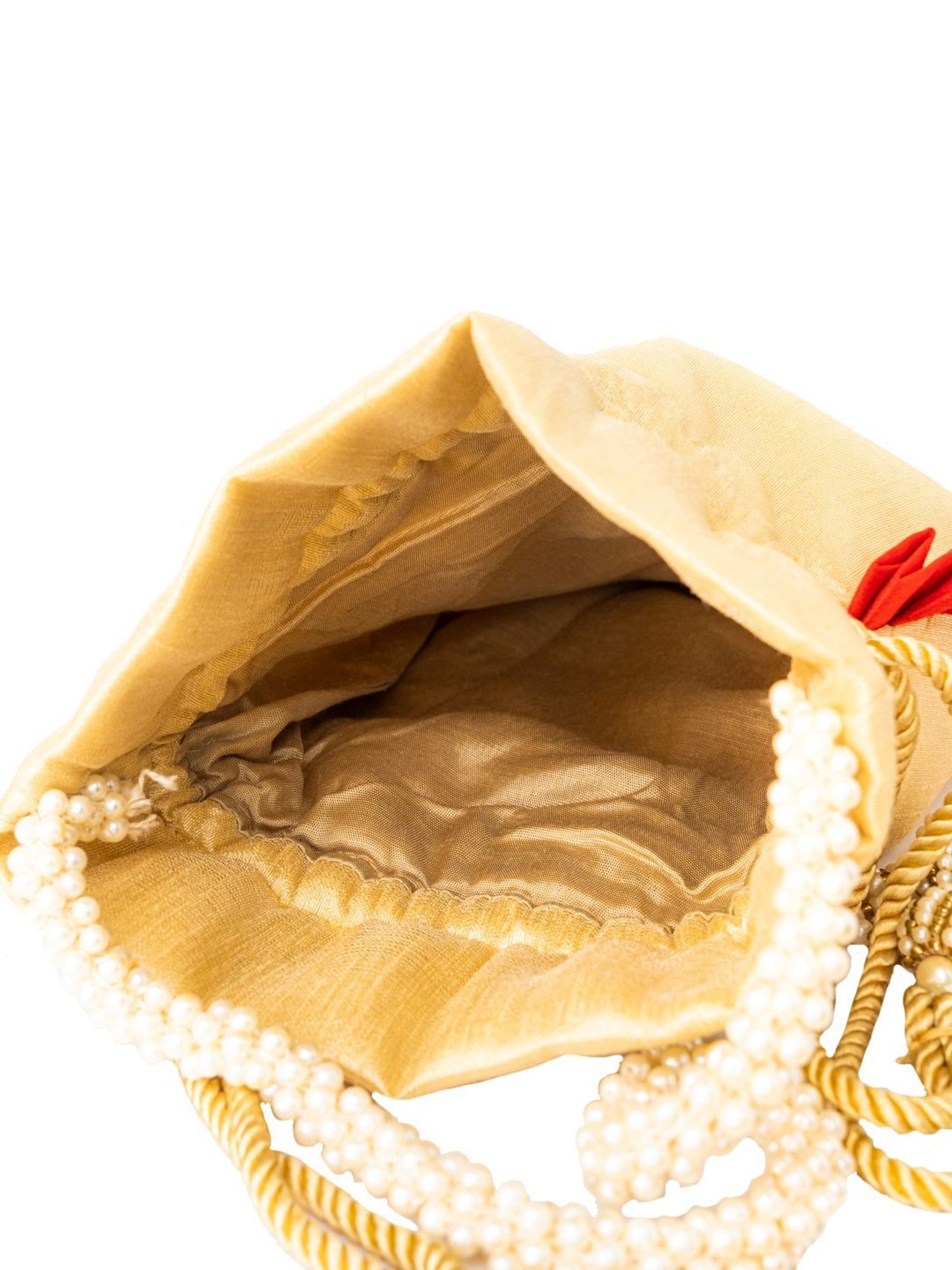 NR by Nidhi Rathi Beige Embellished Potli