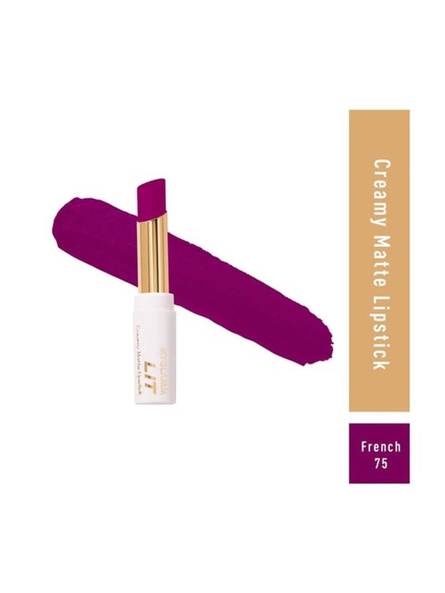 MyGlamm LIT Creamy Matte Lipstick French 75 - 3.7 gm
