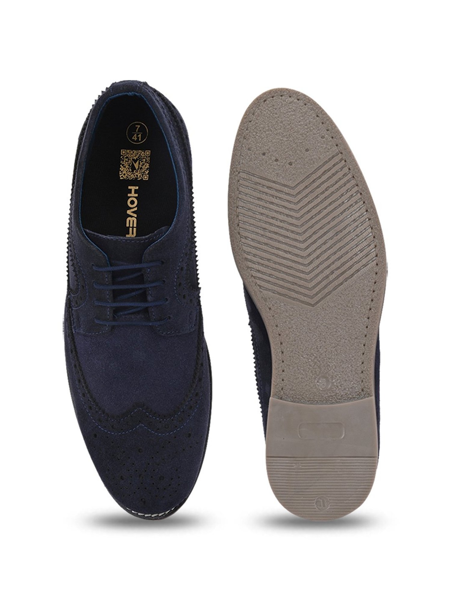 Hoversole Men's Charles Navy Brogue Shoes
