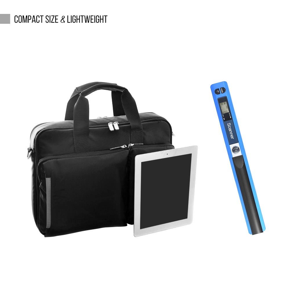 Portable Handheld Wand Wireless Scanner A4 Size 900DPI JPG/PDF Formate LCD Display with Protecting Bag and 8GB TF Card  for Business Document Reciepts Books Images