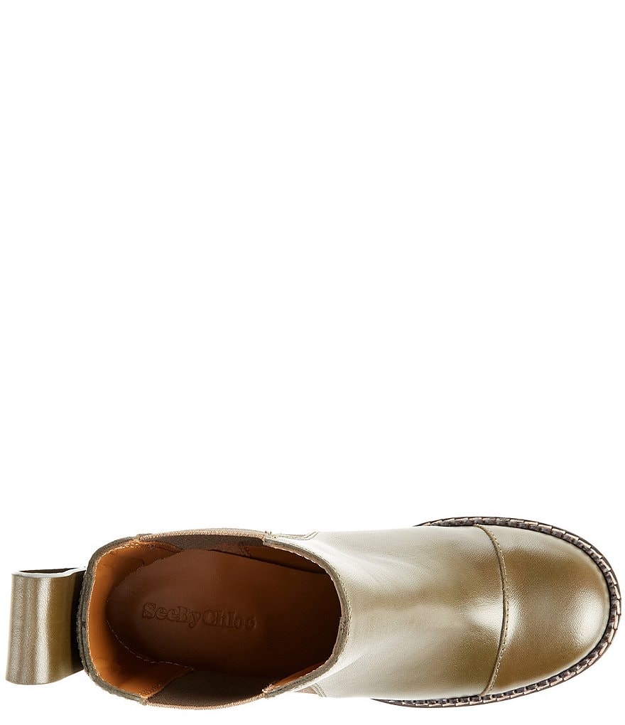 See by Chloe Mallory Leather Block Heel Booties
