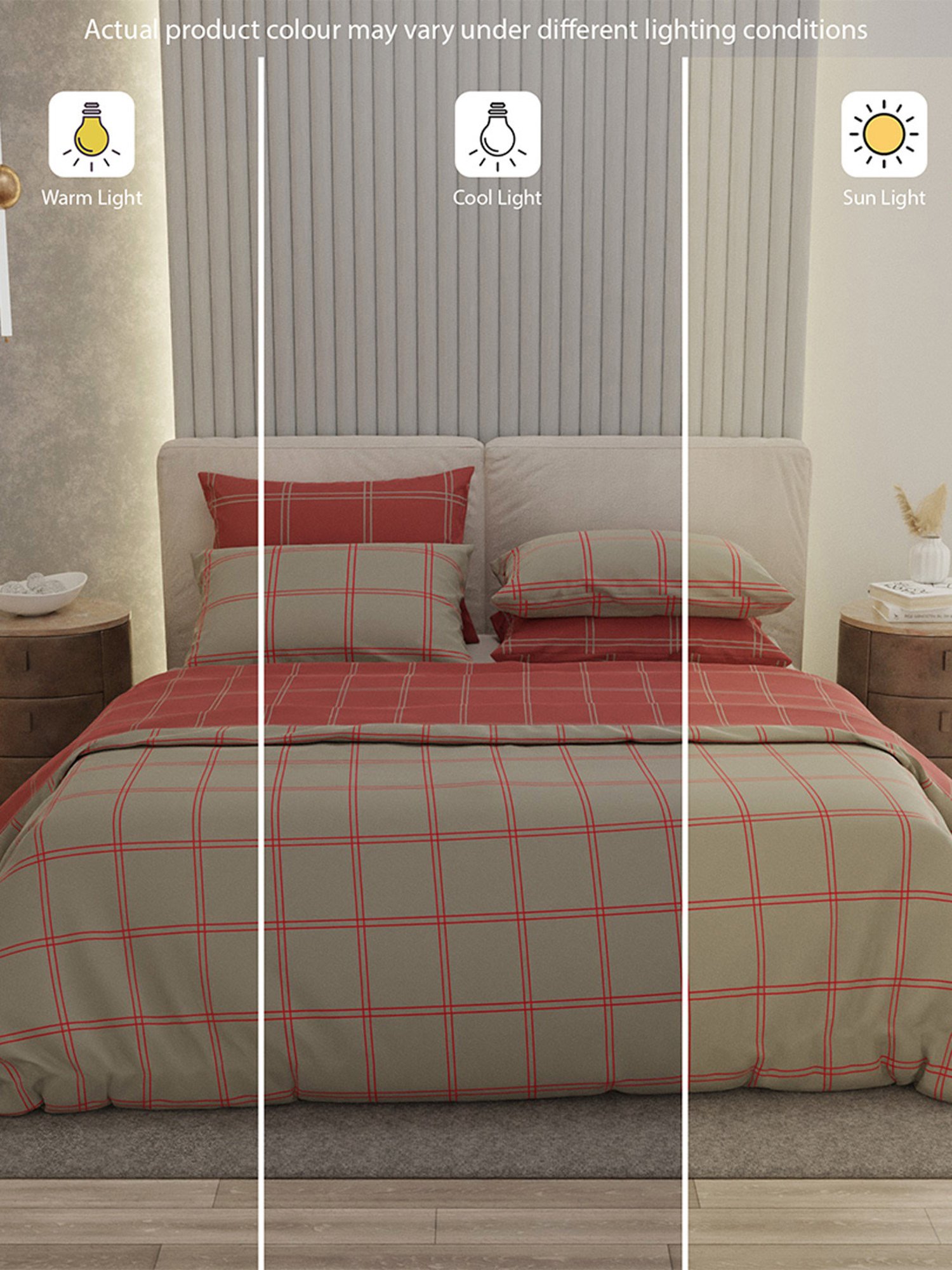 Stoa Paris Urbain Geometric Grey & Pink 230 TC Microfibre King Duvet Cover with 4 Pillow Covers