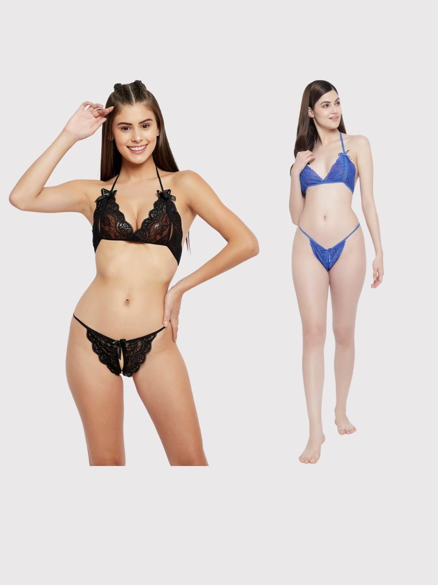 Secrets By ZeroKaata Multicolor Lace Lingerie Set (Pack of 2)