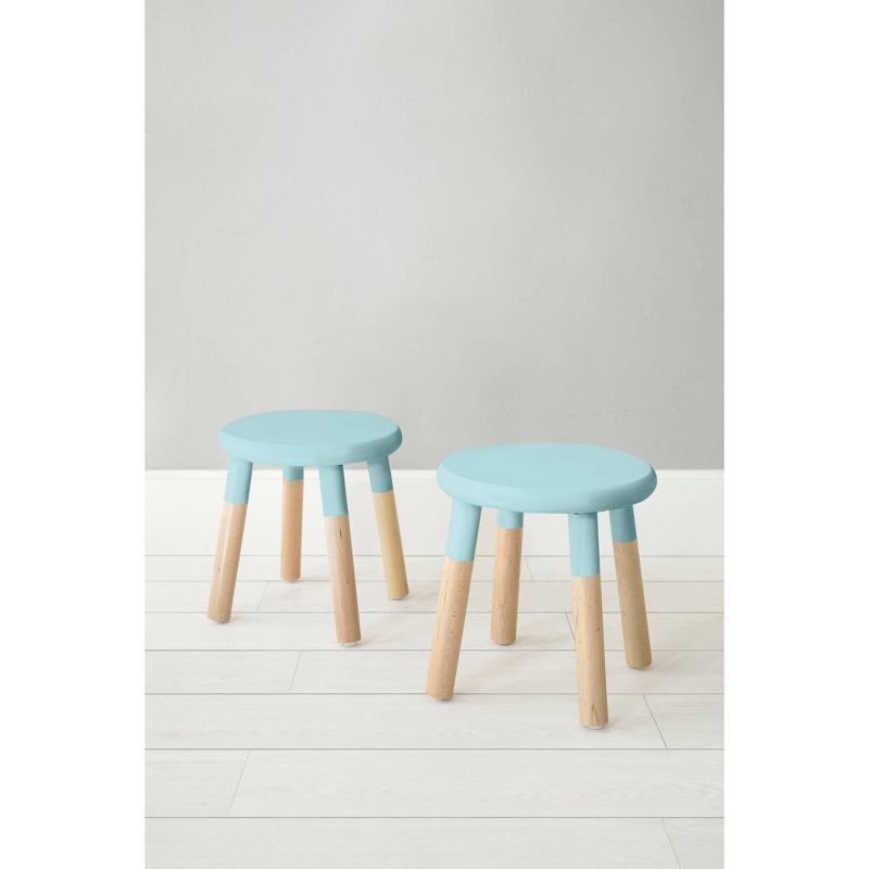Set of 2 Peewee Wood Veneer Kids' Chairs Maple/Sky Blue - Nico & Yeye