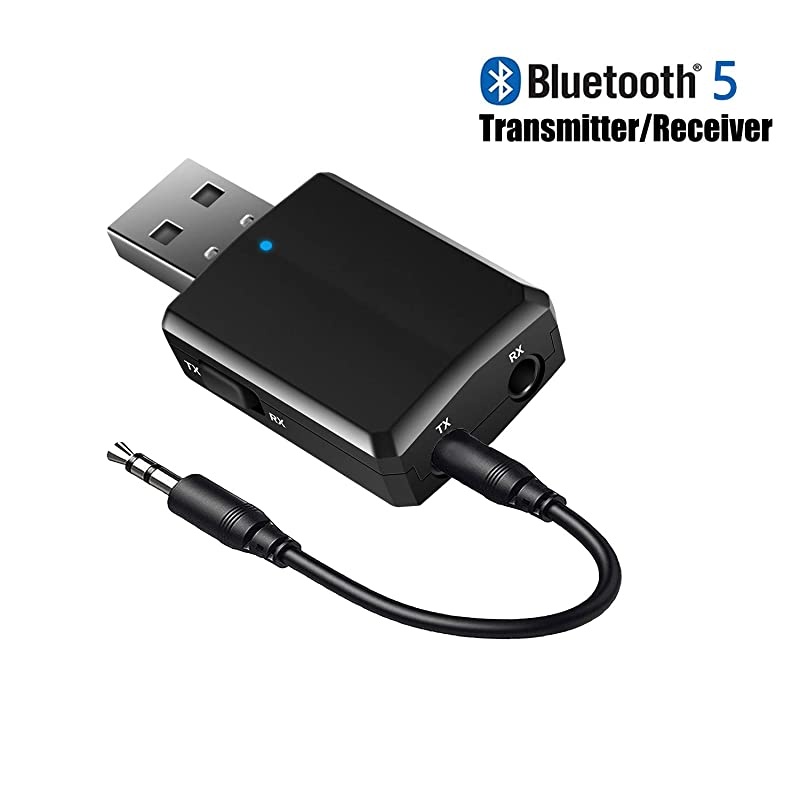 USB Bluetooth Audio Transmitter Receiver 3 in 1 HiFi Wireless Audio Adapter Bluetooth 50 EDR Adapter with 35mm AUX for Car TV Headphones PC Home Stereo USB Power Supply Plug and Play